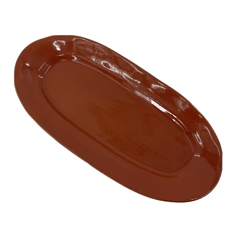 VIETRI italy  16 1/4"‎ x 7 5/8" Oval Serving Dish Tray Platter Volcanic Red
